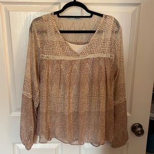 Maurice rose & cream blouse with built in cami